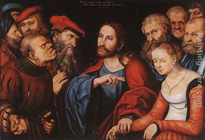 Christ and the Adulteress painting - Lucas Cranach the Elder Christ and the Adulteress art painting